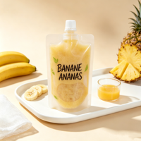 Pochette personnalisée en plastique avec bec verseur pour liquides 100ml 200ml 250ml 500ml – Emballage pour jus, lait, purée de fruits