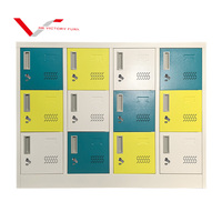 Casier métallique moderne multi-portes pliable pour sacs d'école, mini-meuble de rangement tendance pour appartement, maternelle et école