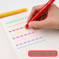 Stylo à double pointe à rouleau pour dessiner des courbes, marqueur coloré à effet vague pour étudiants et enfants