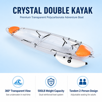 Kayak transparent en polycarbonate pour 2 personnes, idéal pour les centres de villégiature, les mariages, la photographie aquatique et les sports nautiques - Vente flash