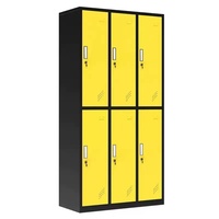 Armoire de rangement en acier verrouillable avec serrure à clé, armoire à dossiers à 6 portes pour la maison, le bureau, la salle de bain, usage commercial