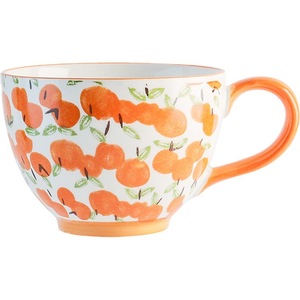 Tazas de Cereales para Desayuno Aptas para Microondas, Taza de Café de Cerámica Pintada a Mano con Flores, Taza de Avena de Porcelana - Product Image 6