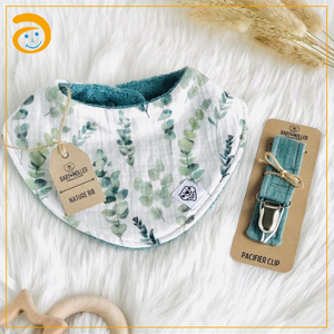 Pamuklu Muslin Önlük Emzik Klipsleri Zincirli Emzik Tutucu Emzik Zinciri Bebek Beslenme Bebek Aksesuarları - Product Image 1