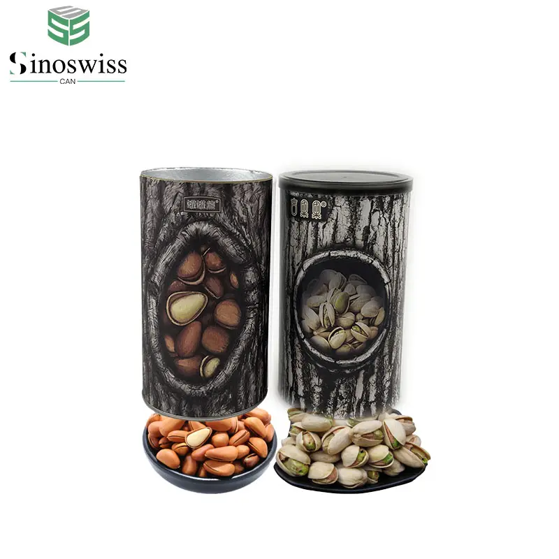 Custom Logo Printed Round Box Kraft Paper Tube Food Grade Nuts Packaging Cardboard Tube