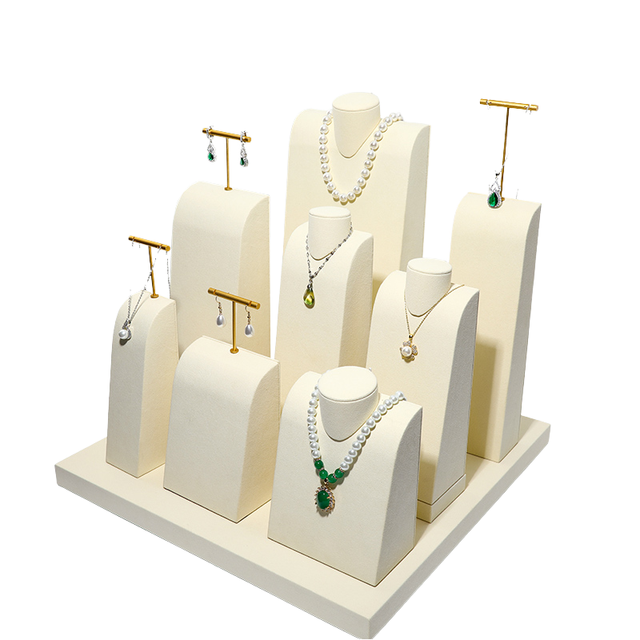 WEIMEI 8 Pieces Luxury Necklace Display Stand for Jewellery Shop Ring Earring Holders Jewellery showcase Display