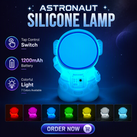 Lampe LED tactile en silicone rechargeable USB, petite lampe de chevet à intensité variable, mignonne lampe astronaute pour enfants, veilleuse pour bébés