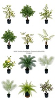 Plante Artificielle Arbre Artificiel en Plastique Végétation Artificielle 100-200cm de Hauteur Décoration Intérieure avec Pot