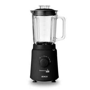 Licuadora SOGO con Jarra de Vidrio, 1000W, Función de Pulso, Trituradora de Hielo, Negro Mate - Product Image 1