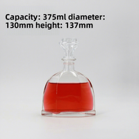 Bouteille en verre transparente mate de 375 ml du fabricant pour whisky, gin, rhum, tequila, vodka, avec gravure et bouchon, pour boissons alcoolisées