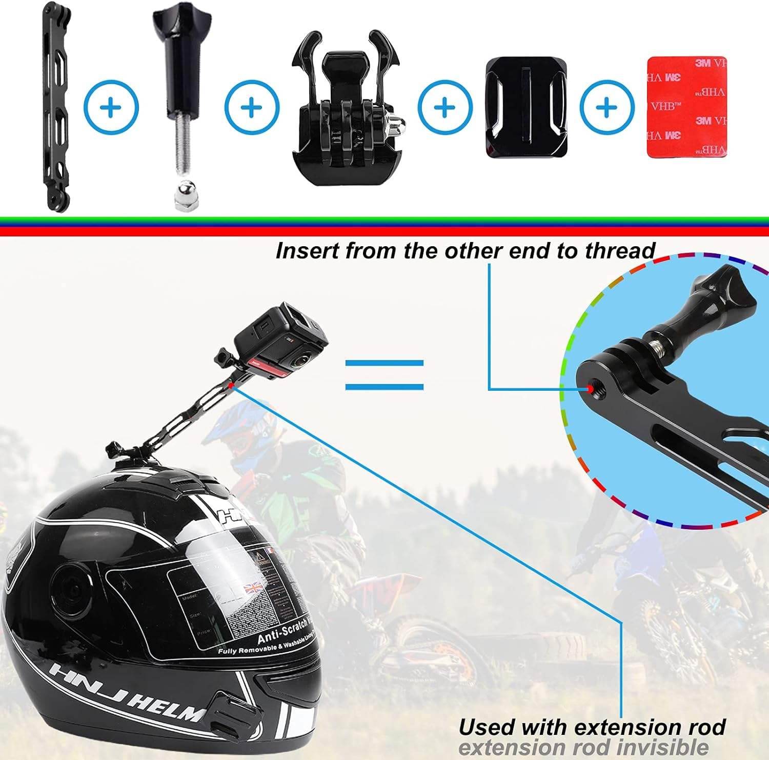 Insta360 Motorcycle Bundle Complete Mounting Kit Other Camera Accessories for for GoPro Insta360 Mi SJCAM DJI AKASO