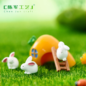 Décoration de jardinage miniature DIY Lapin, Ornement créatif pour gâteau, Pendentif porte-clés, Artisanat en résine de dessin animé - Product Image 3