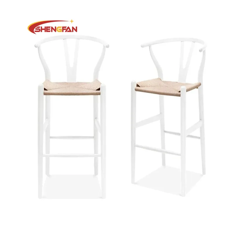 Sillas de papel impermeables para comedor, cafetería, bar, taburete de Bar usado, silla de Bar de madera de Gran Bretaña de Color blanco