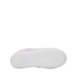 Gradient Rainbow Glitter <b>Slip</b> On Sneakers For Little Girls Elastic Opening Light Weight Casual Party Walking <b>Shoes</b> - Product Image 3