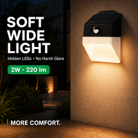 Lampe murale solaire LED dissimulée 2W 220lm anti-éblouissement à éclairage indirect large et doux pour jardin, cour, clôture et allée extérieurs