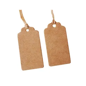 Biểu tượng tùy chỉnh in ấn Hot Bán may <span class=keywords><strong>Brown</strong></span> <span class=keywords><strong>Kraft</strong></span> quần áo hangtag nhãn giấy treo tag với sợi dây thừng - Product Image 1