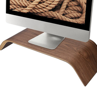 Support d'écran ergonomique en bois, rehausseur d'écran incurvé en contreplaqué pour iMac et ordinateur portable, organisateur de bureau robuste pour la maison et le bureau
