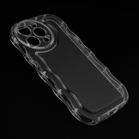 Coque arrière transparente en TPU souple pour Iphone 14, motif vague, Airbag antichoc