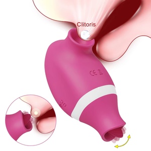 Sucer et lécher 2 <span class=keywords><strong>en</strong></span> 1 Vibromasseur de clitoris pour double stimulation Stimulateur de vibrateur de langue pour sucer le sexe oral - Product Image 2