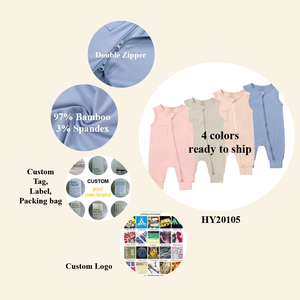 Tutina in Bambù per Neonati 0-24 <span class=keywords><strong>Mesi</strong></span>, Abbigliamento Senza Maniche con Doppia Cerniera, Morbido ed Elastico, Vestiti Estivi per Neonati - Product Image 3