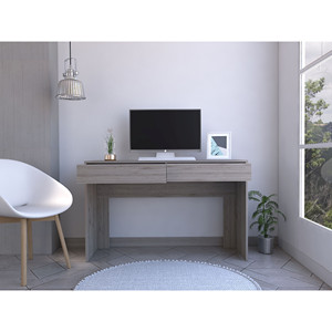HMS 47 \ "grigio chiaro PC scrivania semplice Design in legno tavolo Computer con caratteristica regolabile due cassetti in metallo con una libreria - Product Image 6