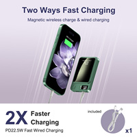 Batterie externe 10000 mAh avec chargeur magnétique sans fil PD 22,5 W à charge rapide pour iPhone 18 17/16/15/14/13/Pro Max/Pro/Plus et AirPods 3/2