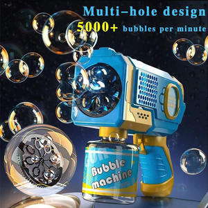 Zomer Speelgoed 8 Holes Prijs Bulk Lichtblauw Bazooka Outdoor Speelgoed Elektrische Machine Waterbel Pistool Voor Kinderen - Product Image 2