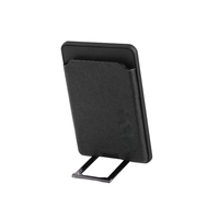 Nouveau porte-cartes magnétique en cuir avec support intégré invisible, multifonctionnel, universel, pliable, accessoire de bureau