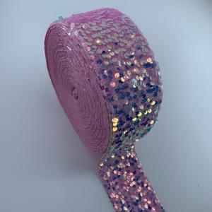 다양한 색상의 플러시 스팽글 리본 선택 가능, 파티 장식이나 헤어 액세서리, 또는 홈 텍스타일 제작용. - Product Image 5