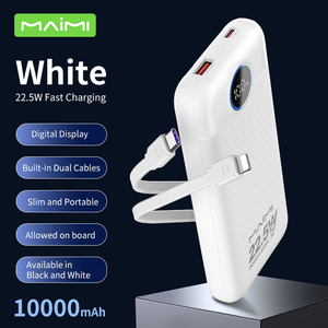 <span class=keywords><strong>Batterie</strong></span> <span class=keywords><strong>Externe</strong></span> Portable à Charge Rapide 22,5W 10000mAh 20000mAh avec Câbles Intégrés Doubles pour Vente en Gros Mondiale - Product Image 3