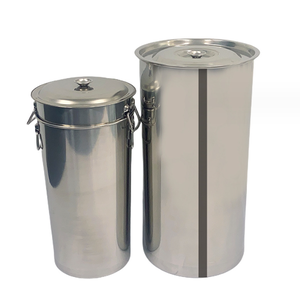 Réservoir en acier inoxydable à une seule couche DFC002 SUS304 pour le stockage des aliments, conteneur pour aliments secs de 175 L avec poignées latérales et couvercle anti-poussière - Product Image 5