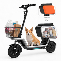 Trottinette Électrique Adulte avec Siège/Corbeille/LED 350W Puissante pour Trajet Quotidien, Courses, Transport d'Animaux – EN STOCK UE/US
