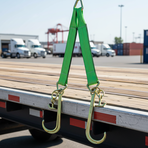 15 inç J Kancalı ve T-Kancalı Çekme Aksesuarları ile V Tipi Çekme Kayışı, Çekici Kamyonlar için - Product Image 1