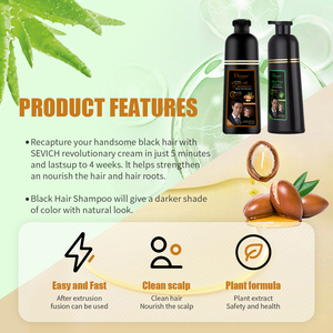 Shampoo colorant capillaire rapide Disaar noir et brun à l'aloe vera pour cheveux gris – 2 types de shampooings colorants noirs en gros - Product Image 5