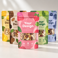 Sachet Doypack Auto-Scellant Packfortune en Aluminium et Plastique PET avec Fenêtre, Emballage Refermable pour Snacks, Noix et Fruits Secs