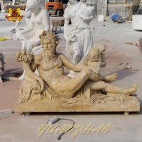 Bas quantité minimale de commande en gros taille personnalisée grandeur nature sculptée à la main pierre naturelle classique marbre blanc grec Zeus Statue