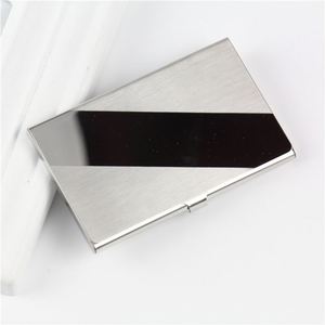 Hot Sale <b>Cheap</b> Custom Logo Brushed Silver Metal Stainless Steel ID Name Credit Business Card Holder <b>Wallet</b> - Product Image 4