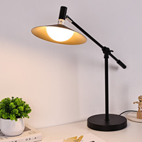Lampe de lecture en métal noir de style nordique avec bras long réglable, lampe de table LED au design nordique, protection des yeux, commande tactile pour bureaux