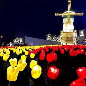 Lampu LED Mawar Luar Ruangan IP65 Lampu Bunga Buatan Simulasi LED Mawar untuk Dekorasi Taman Bahan Plastik Tahan Lama - Product Image 5