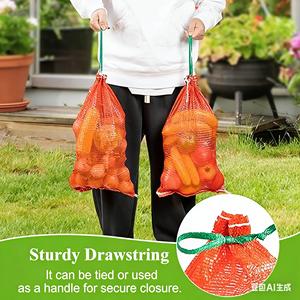 Bolsas de malla ecológicas, resistentes al agua, transpirables, duraderas, de alta resistencia, tubulares de polipropileno Raschel, con estampado en caliente. - Product Image 5