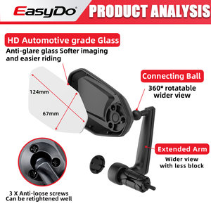 Miroir <span class=keywords><strong>de</strong></span> <span class=keywords><strong>guidon</strong></span> <span class=keywords><strong>de</strong></span> vélo pliable grand angle EasyDo Convex, miroir <span class=keywords><strong>de</strong></span> sécurité <span class=keywords><strong>pour</strong></span> <span class=keywords><strong>guidon</strong></span> <span class=keywords><strong>de</strong></span> vélo - Product Image 5