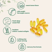 Gélules d'huile de poisson Oméga 3 triple concentration, haute puissance EPA DHA, antioxydant, complément pour adultes, soutien quotidien au bien-être, usine OEM