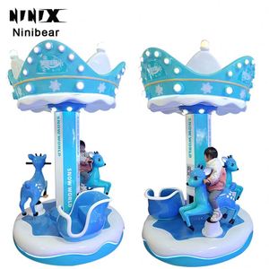 ม้าหมุนไฟเบอร์กลาสยอดนิยมสำหรับเด็ก 3 คน แบบหยอดเหรียญสำหรับสวนสนุก - Product Image 6