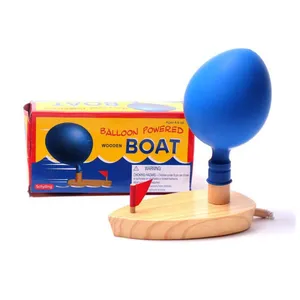 Ballon betriebenes Holzboot spielzeug Wasserbad Spiels pielzeug Kinder Zappeln Spielzeug für Kinder