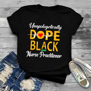 Nuovo Design all'ingrosso 2022 unapogetothly Dop e nero infermiera professionista donne 100% cotone T-shirt estetica coppia T-shirt