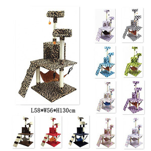 अनुकूलित उच्च गुणवत्ता वाले नए खिलौने हैममॉक लक्जरी बिल्ली खरोंच पोस्ट ट्री लंबी टॉवर लाउंज घर सिसल कपड़े बिल्ली खरोंच - Product Image 2