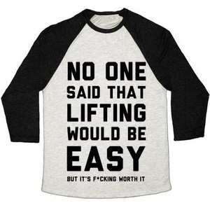 No One Said Lifting Would Be Easy Unisex Tri-Blend <b>Baseball</b> <b>Tee</b> - Product Image 1