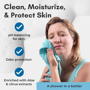 Gel de Ducha Natural de Marca Privada con Aloe, Sin Residuos, Sin Enjuague, <span class=keywords><strong>Espuma</strong></span> <span class=keywords><strong>Limpiadora</strong></span> sin Agua para Personas Mayores y Campamentos - Product Image 3