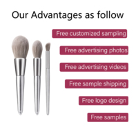 Ensemble de 10 pinceaux de maquillage en nylon de qualité supérieure avec sac, manche en bois gris argenté, tube en aluminium, kit d'outils cosmétiques