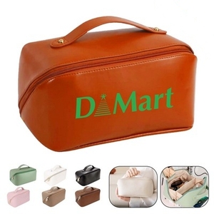 Stylish Convenient Eco-Friendly Sonfic PU for Toiletry <b>Bag</b> <b>Large</b> Capacity Water Resistant Portable Zipper Closure Logo - Product Image 1