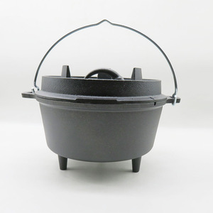 <span class=keywords><strong>Cocotte</strong></span> néerlandaise <span class=keywords><strong>en</strong></span> <span class=keywords><strong>fonte</strong></span> 9QT, finition <span class=keywords><strong>noire</strong></span> antiadhésive, écologique, pour le camping <span class=keywords><strong>en</strong></span> plein air - Product Image 6